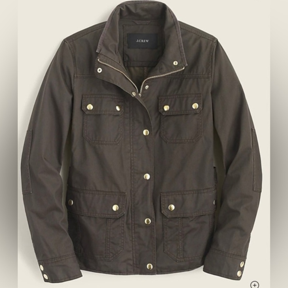 J. Crew Downtown Olive Green Utility Waxed Field Jacket Size XS - Picture 2 of 16